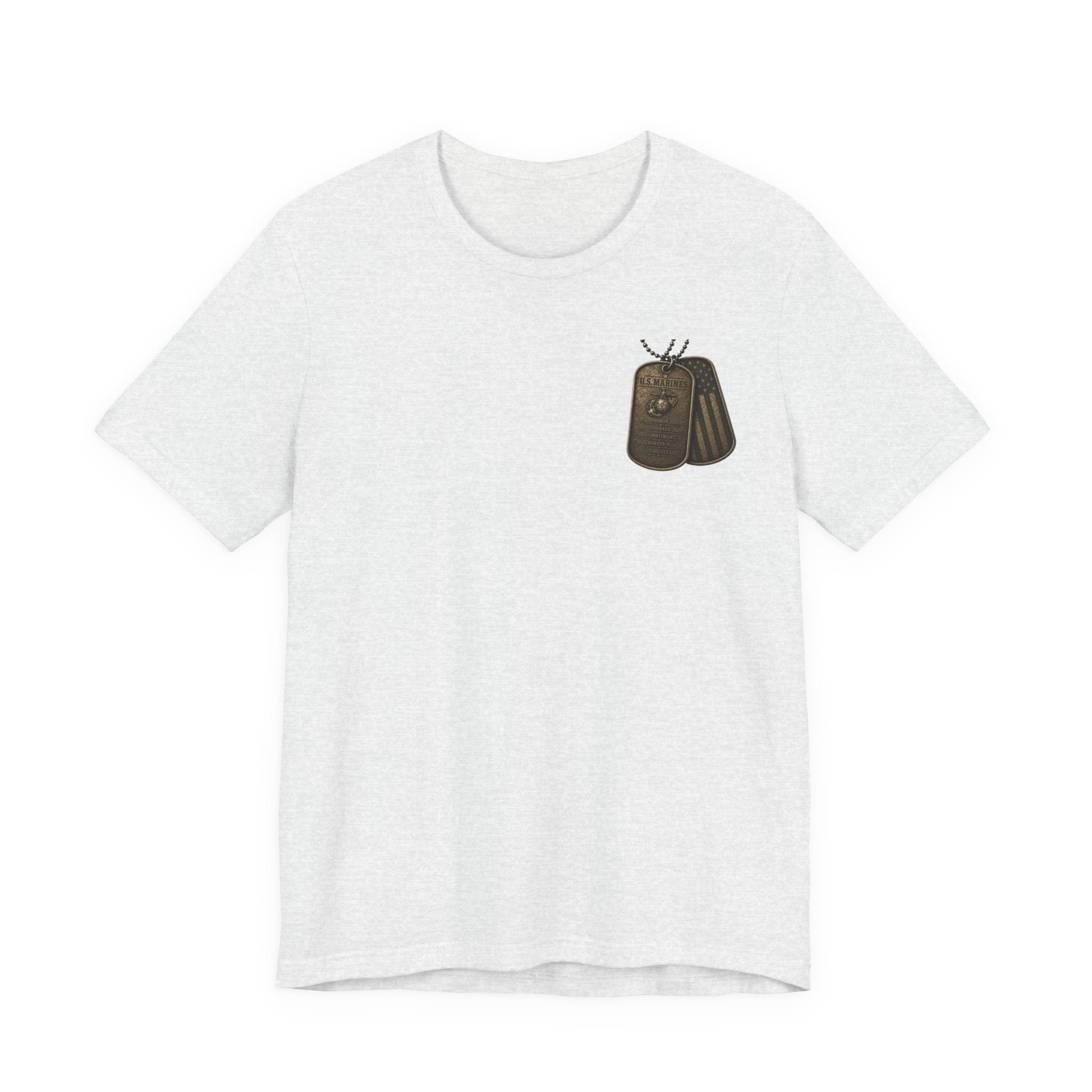 Marines Tribute Tee — Semper Fi Military Dog Tag Graphic T-Shirt