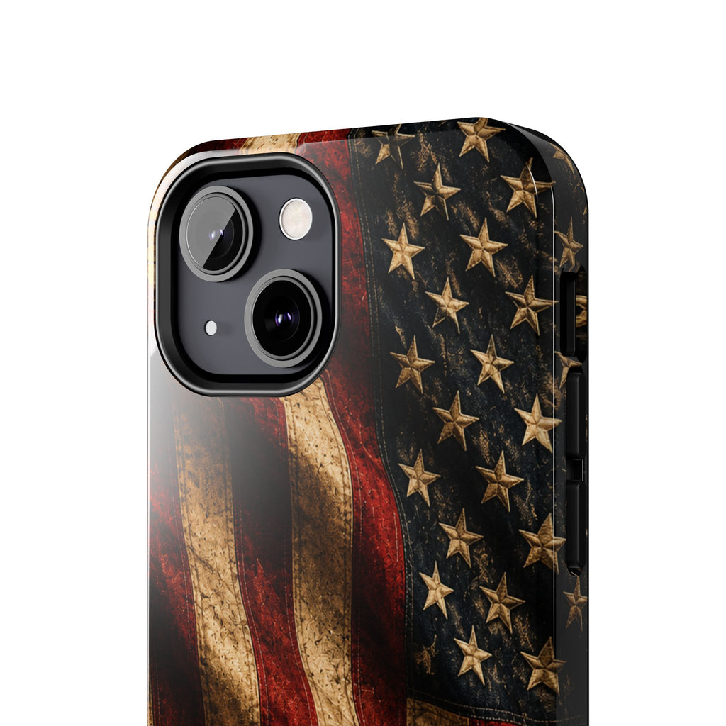 Distressed American Flag Tough Phone Case | Patriotic iPhone Cover