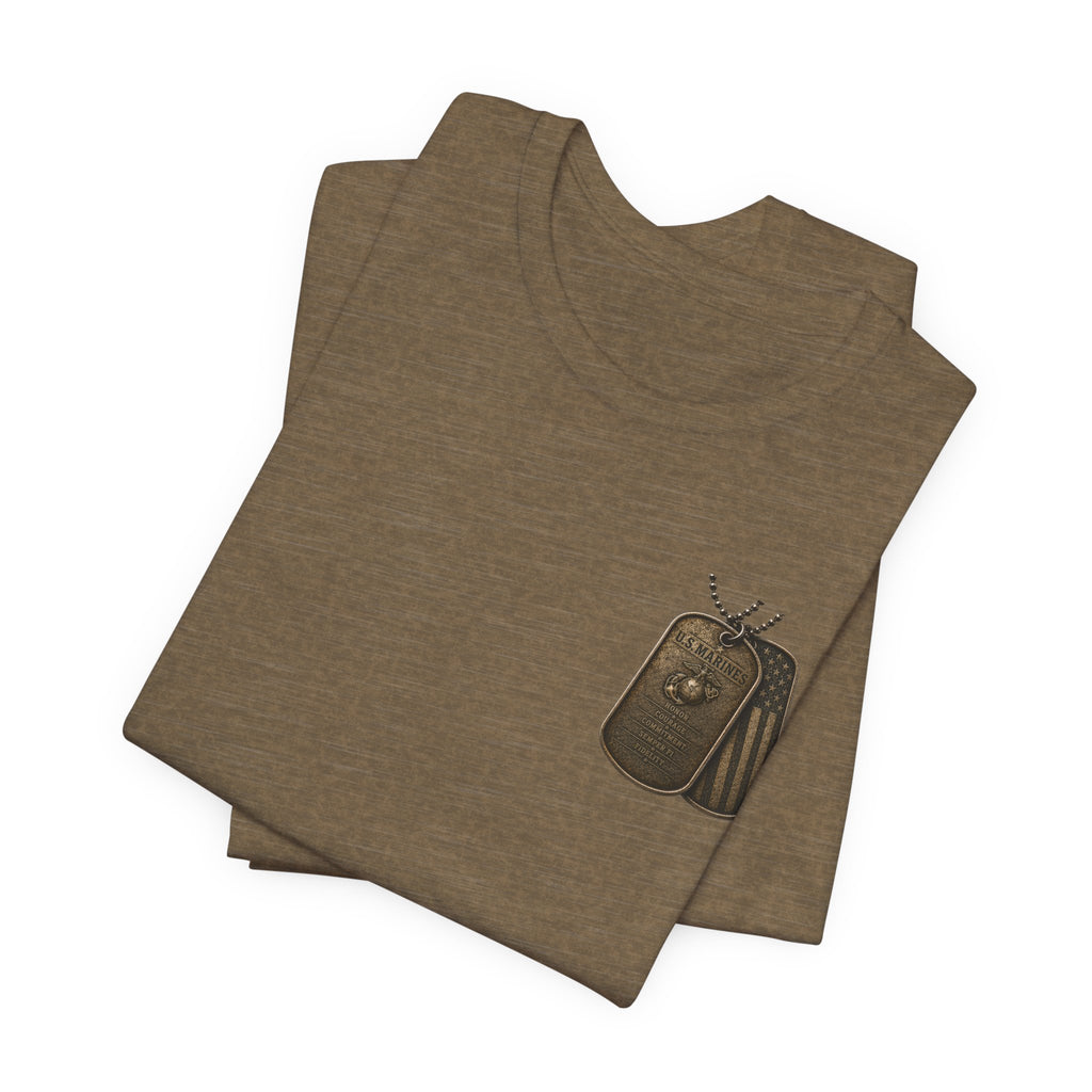 Marines Tribute Tee — Semper Fi Military Dog Tag Graphic T-Shirt