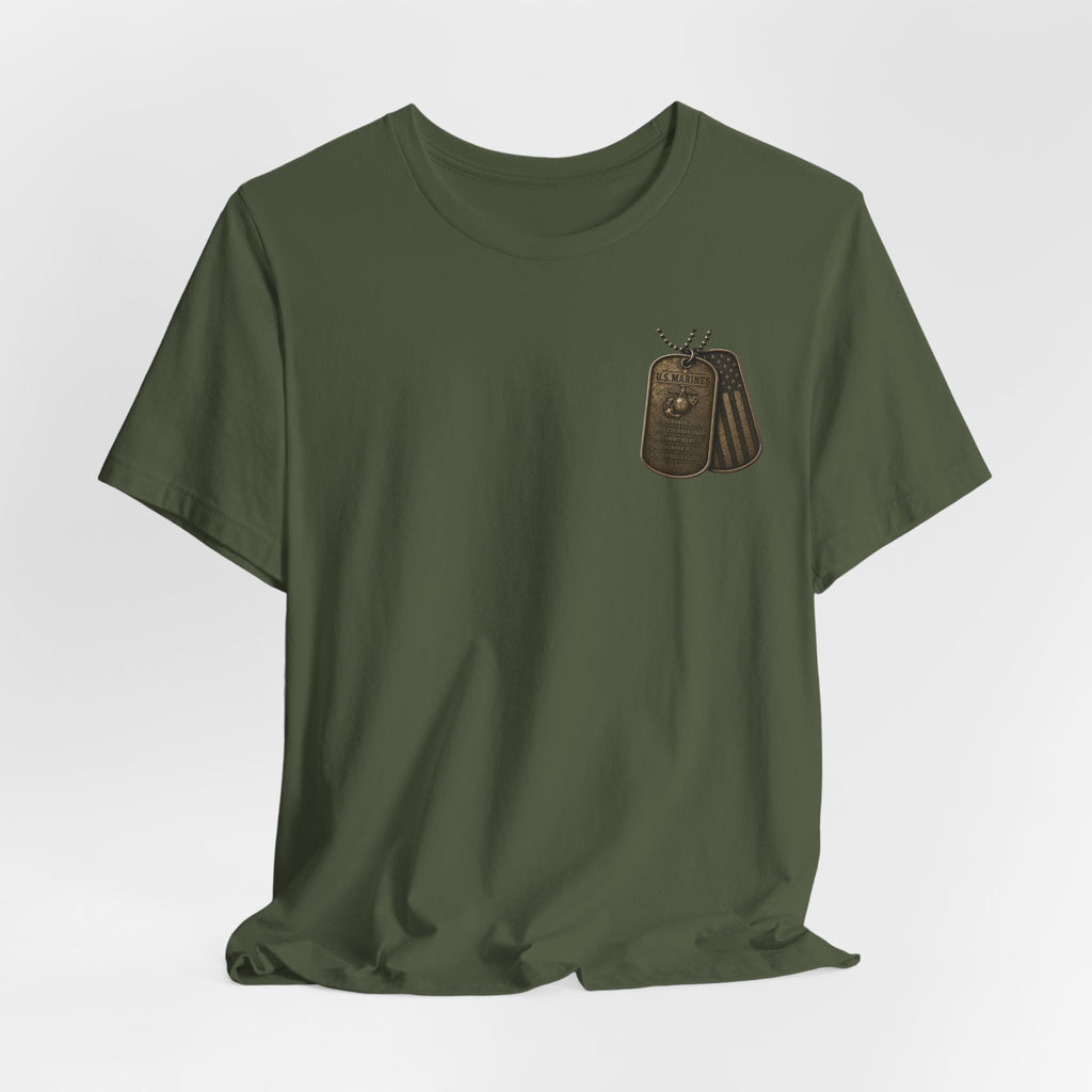 Marines Tribute Tee — Semper Fi Military Dog Tag Graphic T-Shirt