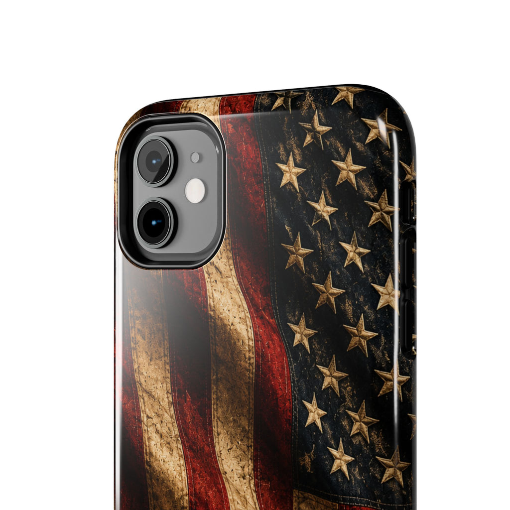 Distressed American Flag Tough Phone Case | Patriotic iPhone Cover