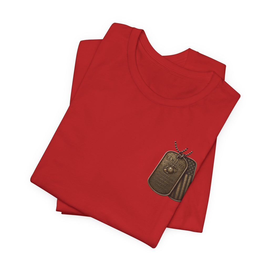 Marines Tribute Tee — Semper Fi Military Dog Tag Graphic T-Shirt