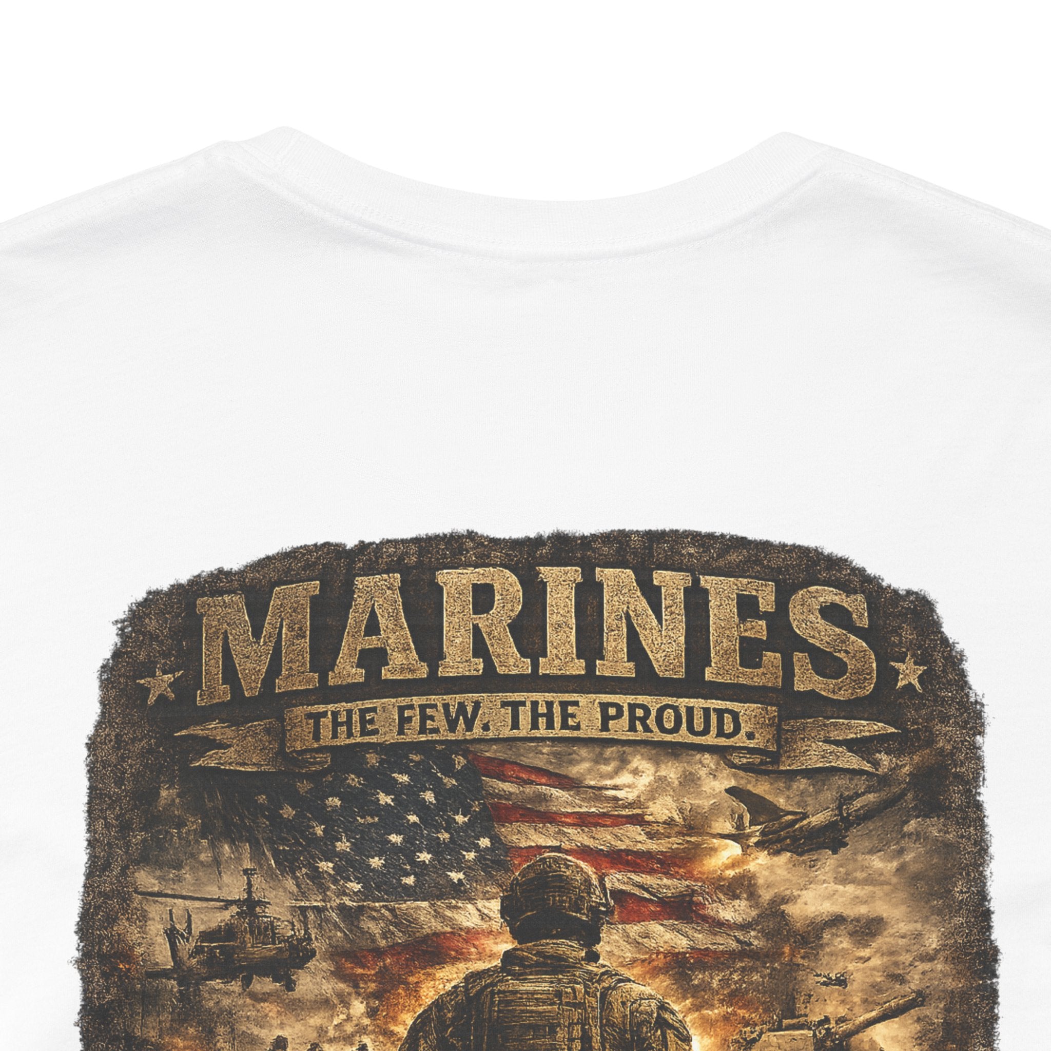 Marines Tribute Tee — Semper Fi Military Dog Tag Graphic T-Shirt
