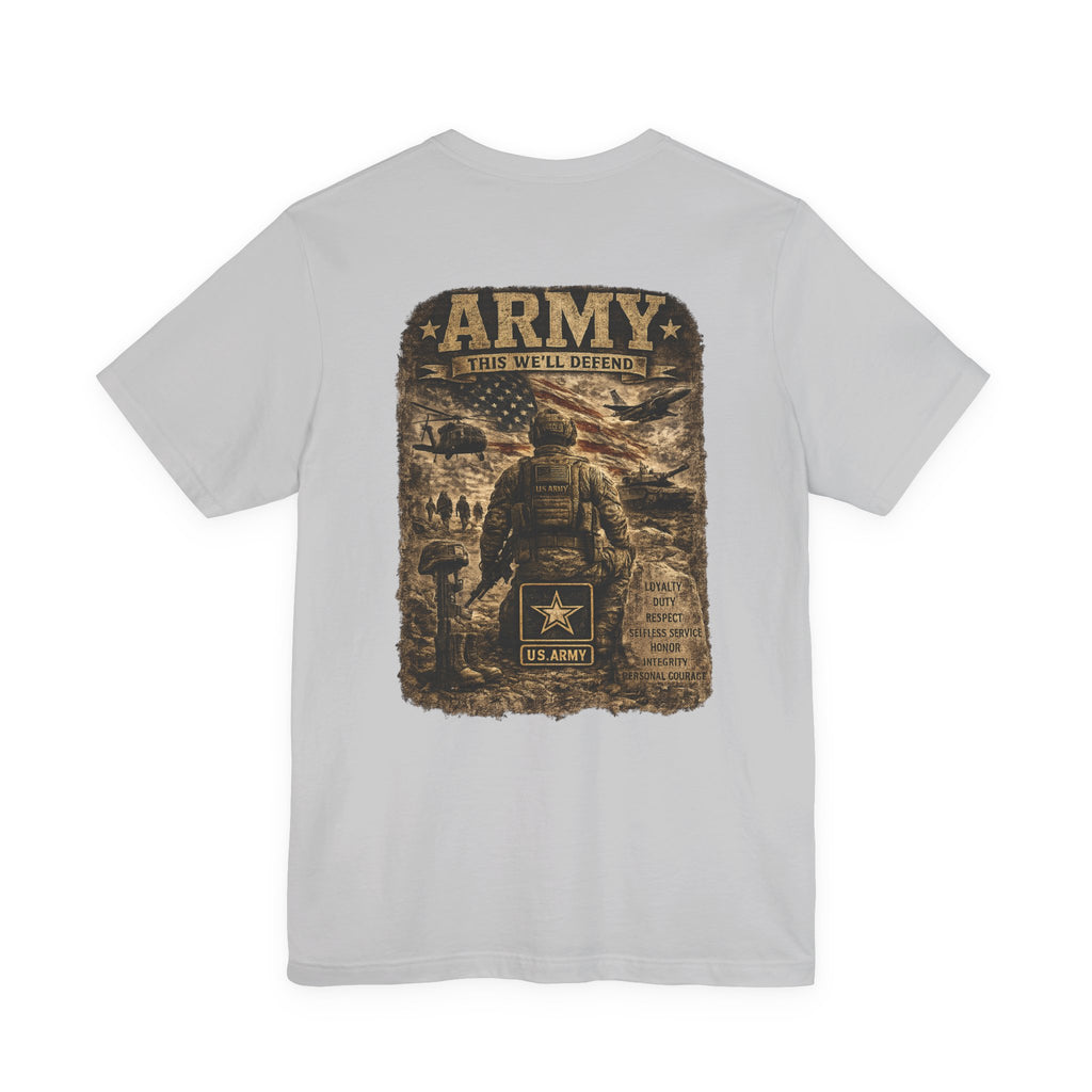 Army soldier silhouette Tee | Military dog tags design, US Army back print