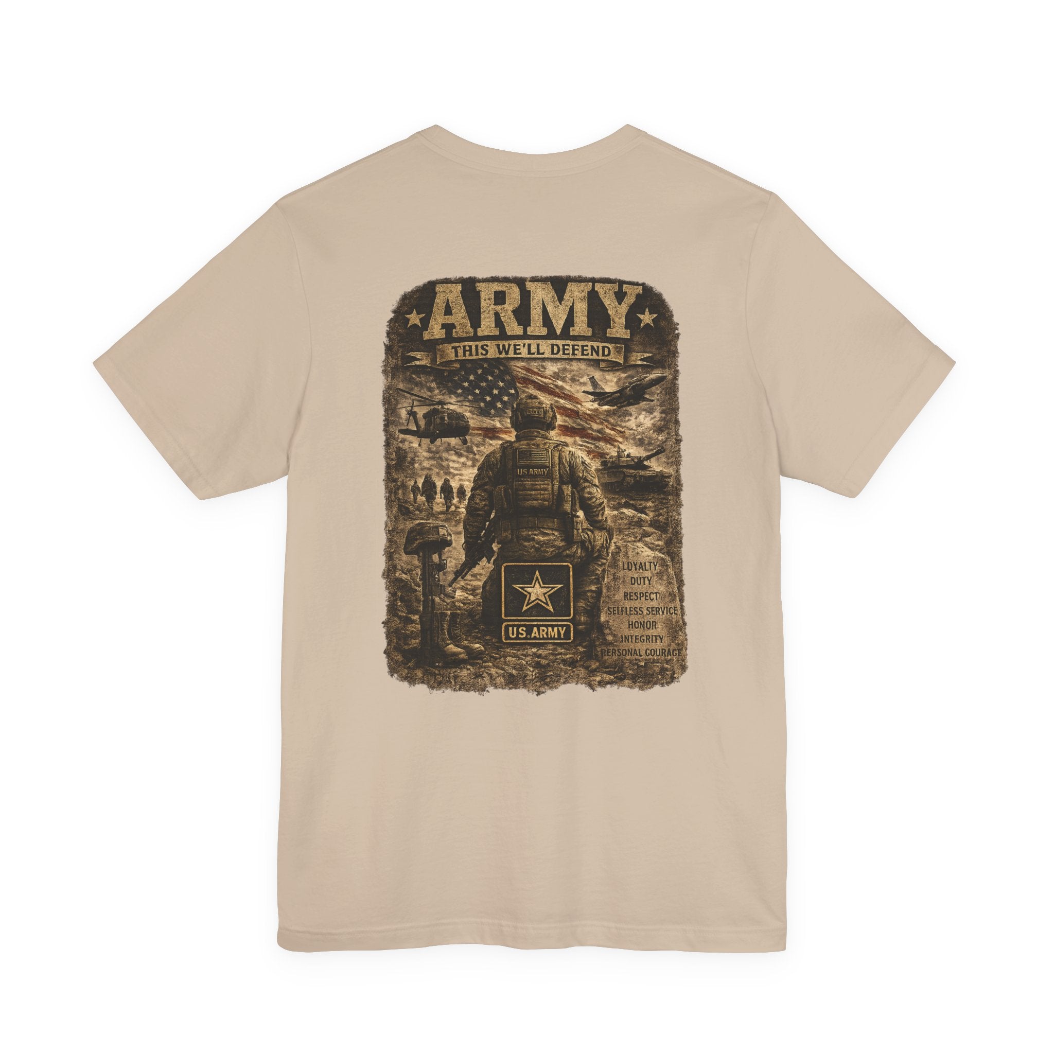 Army soldier silhouette Tee | Military dog tags design, US Army back print