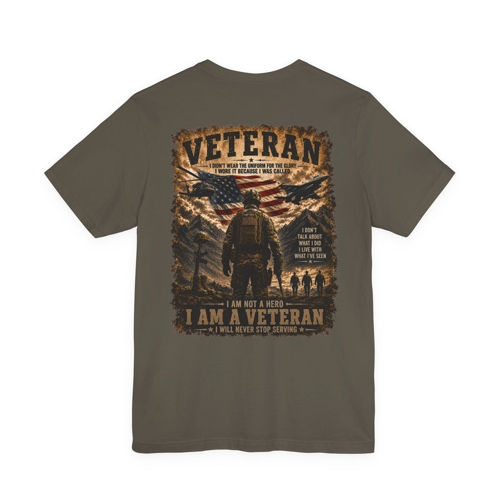 Veteran Dog Tags T-Shirt — 'I Am A Veteran' Patriotic Military Tribute Tee