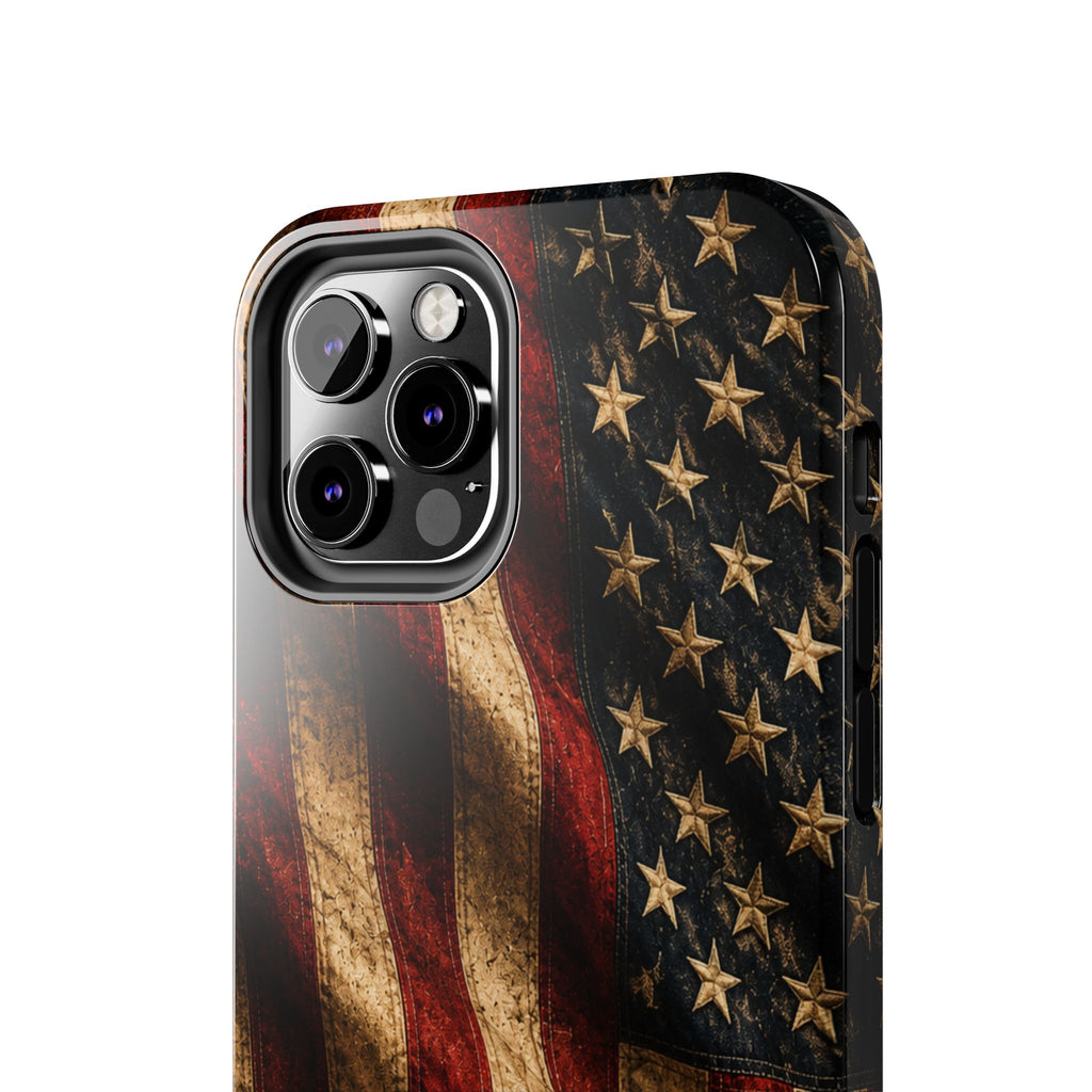 Distressed American Flag Tough Phone Case | Patriotic iPhone Cover