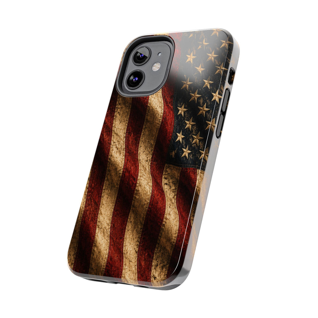 Distressed American Flag Tough Phone Case | Patriotic iPhone Cover