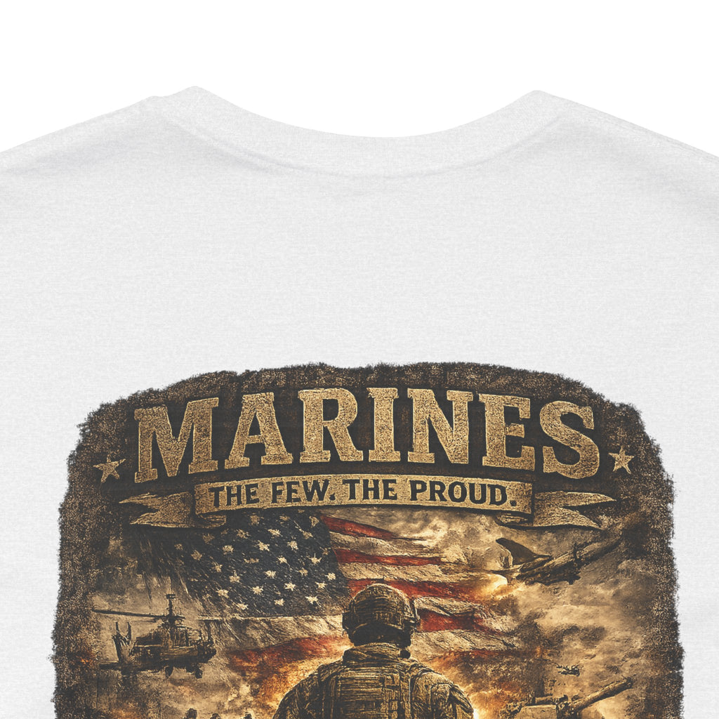 Marines Tribute Tee — Semper Fi Military Dog Tag Graphic T-Shirt