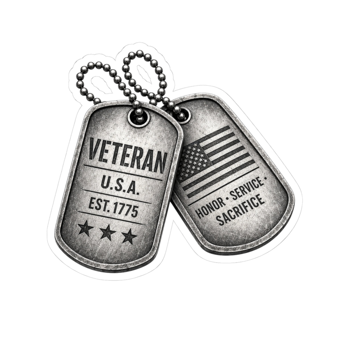 Veteran Dog Tag Stickers — Kiss-Cut Patriotic Honor & Service Decals