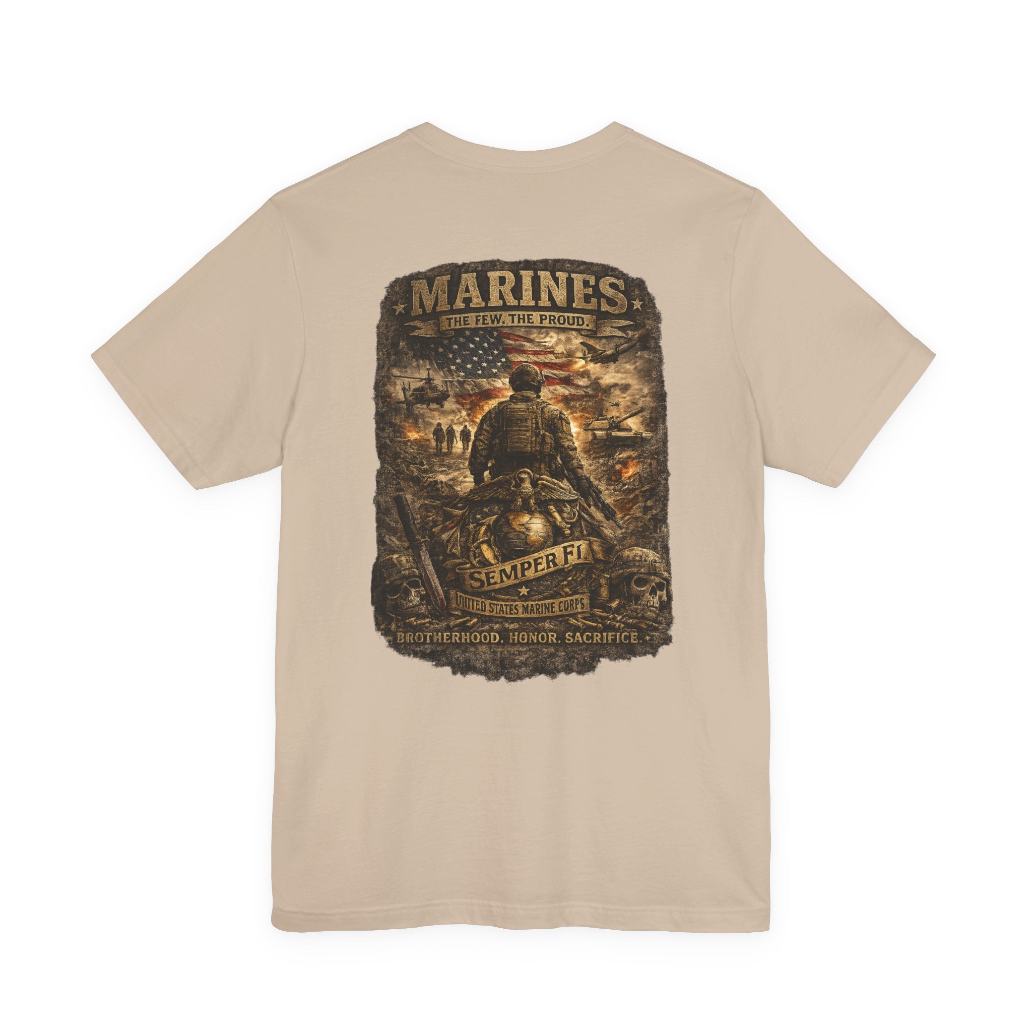 Marines Tribute Tee — Semper Fi Military Dog Tag Graphic T-Shirt