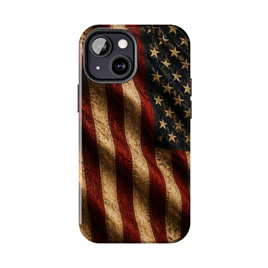 Distressed American Flag Tough Phone Case | Patriotic iPhone Cover