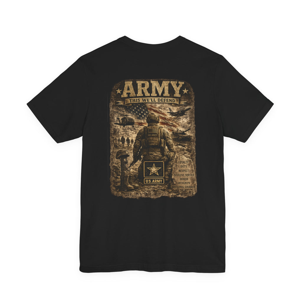 Army soldier silhouette Tee | Military dog tags design, US Army back print
