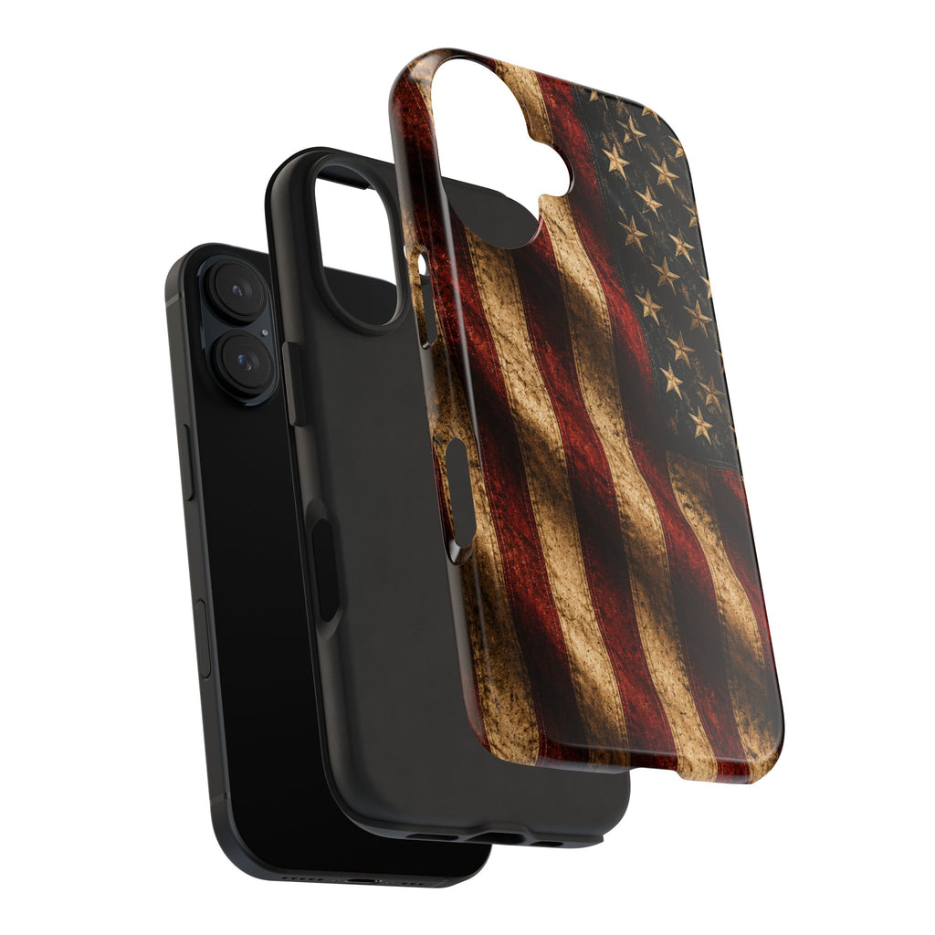 Distressed American Flag Tough Phone Case | Patriotic iPhone Cover