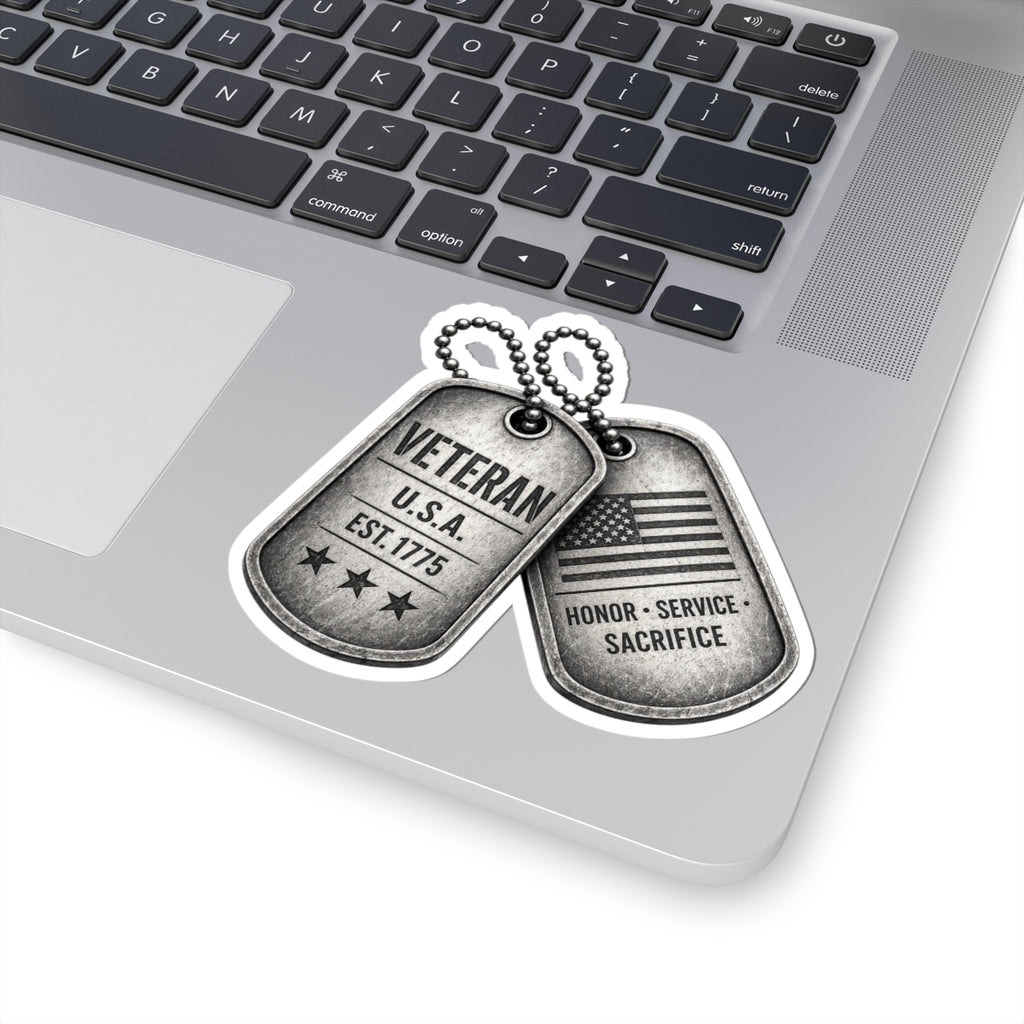 Veteran Dog Tag Stickers — Kiss-Cut Patriotic Honor & Service Decals