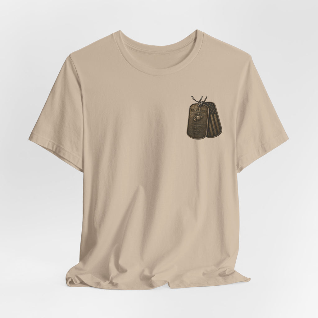 Marines Tribute Tee — Semper Fi Military Dog Tag Graphic T-Shirt