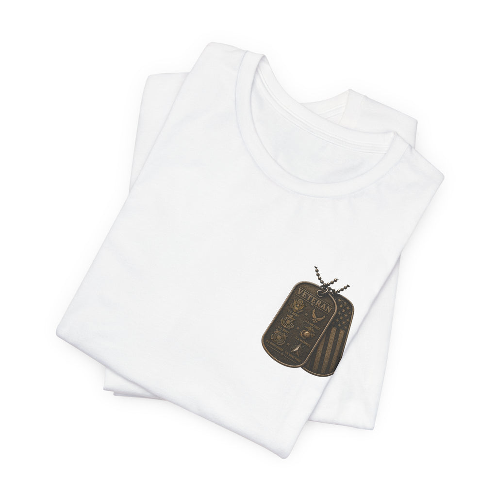 Veteran Dog Tags T-Shirt — 'I Am A Veteran' Patriotic Military Tribute Tee
