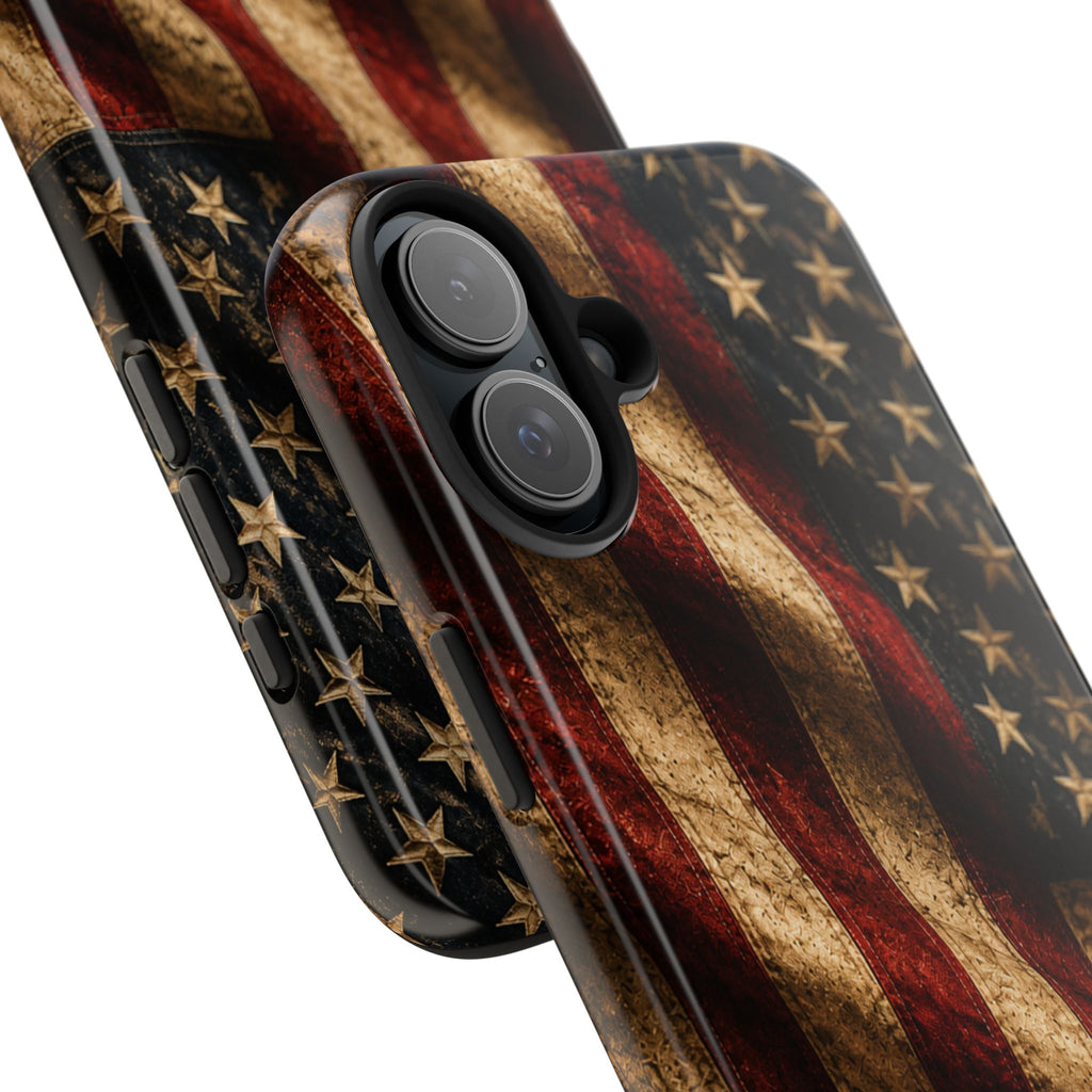 Distressed American Flag Tough Phone Case | Patriotic iPhone Cover