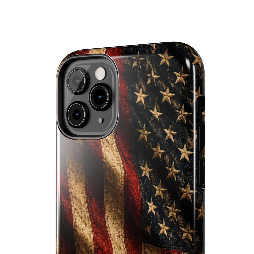 Distressed American Flag Tough Phone Case | Patriotic iPhone Cover