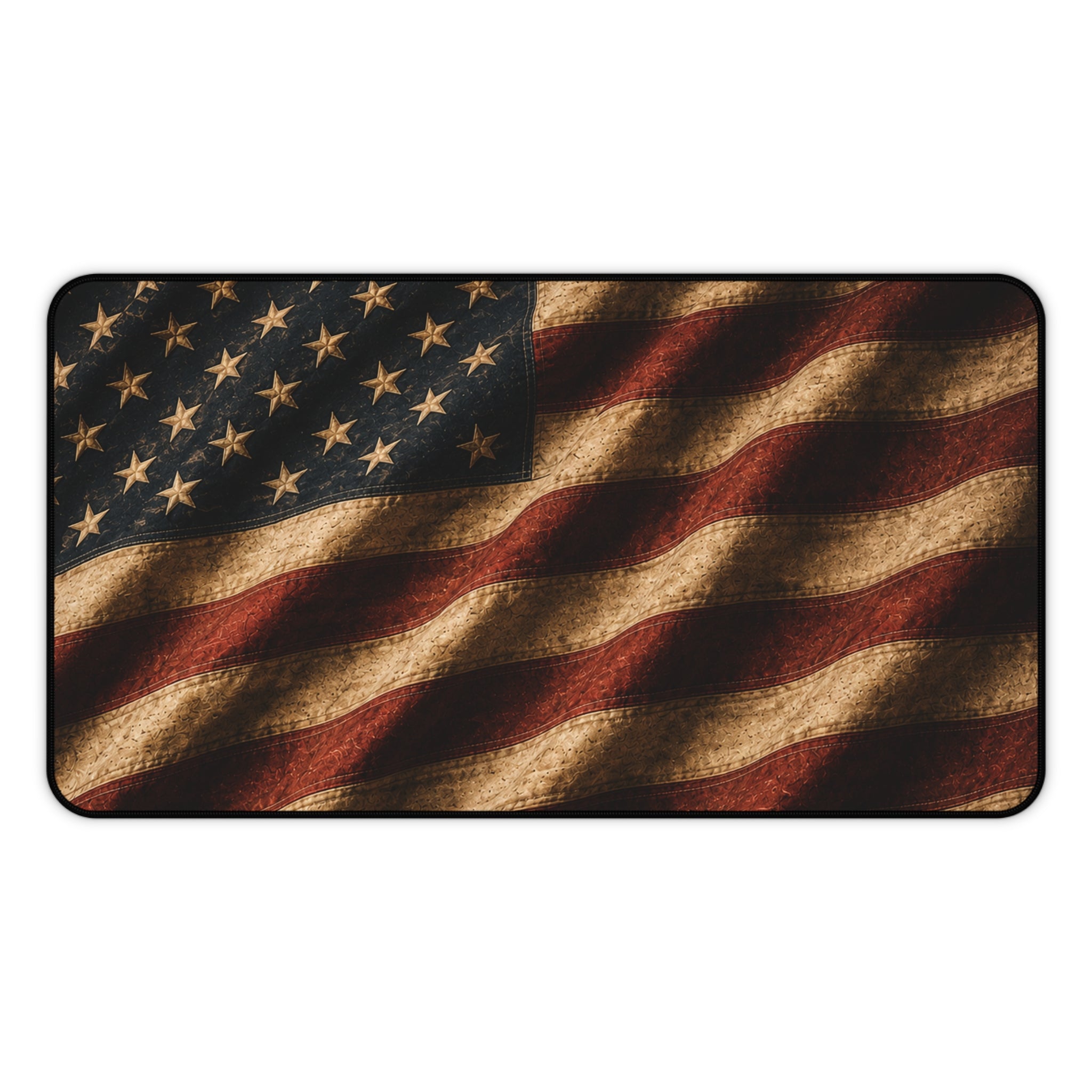Distressed American Flag Desk Mat | Vintage USA Patriotic Mouse Pad