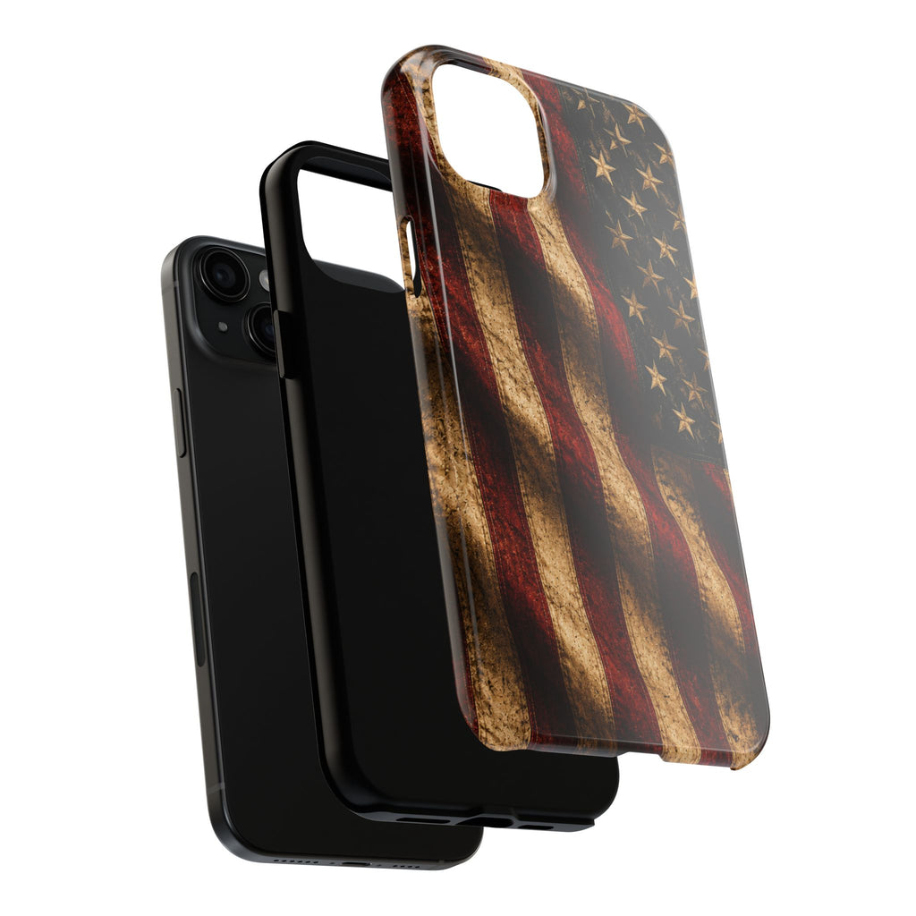 Distressed American Flag Tough Phone Case | Patriotic iPhone Cover
