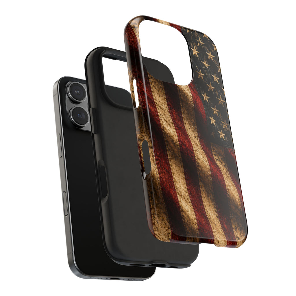 Distressed American Flag Tough Phone Case | Patriotic iPhone Cover