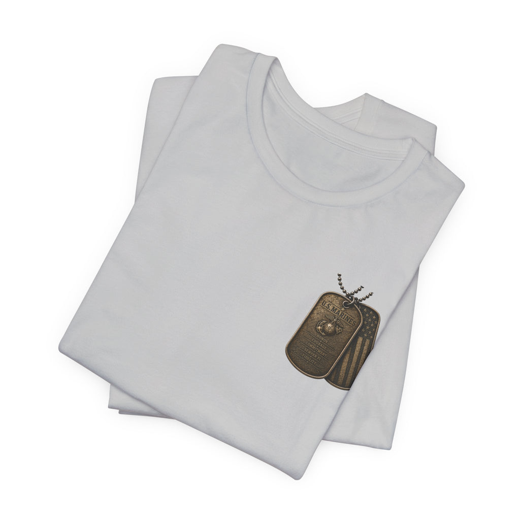 Marines Tribute Tee — Semper Fi Military Dog Tag Graphic T-Shirt