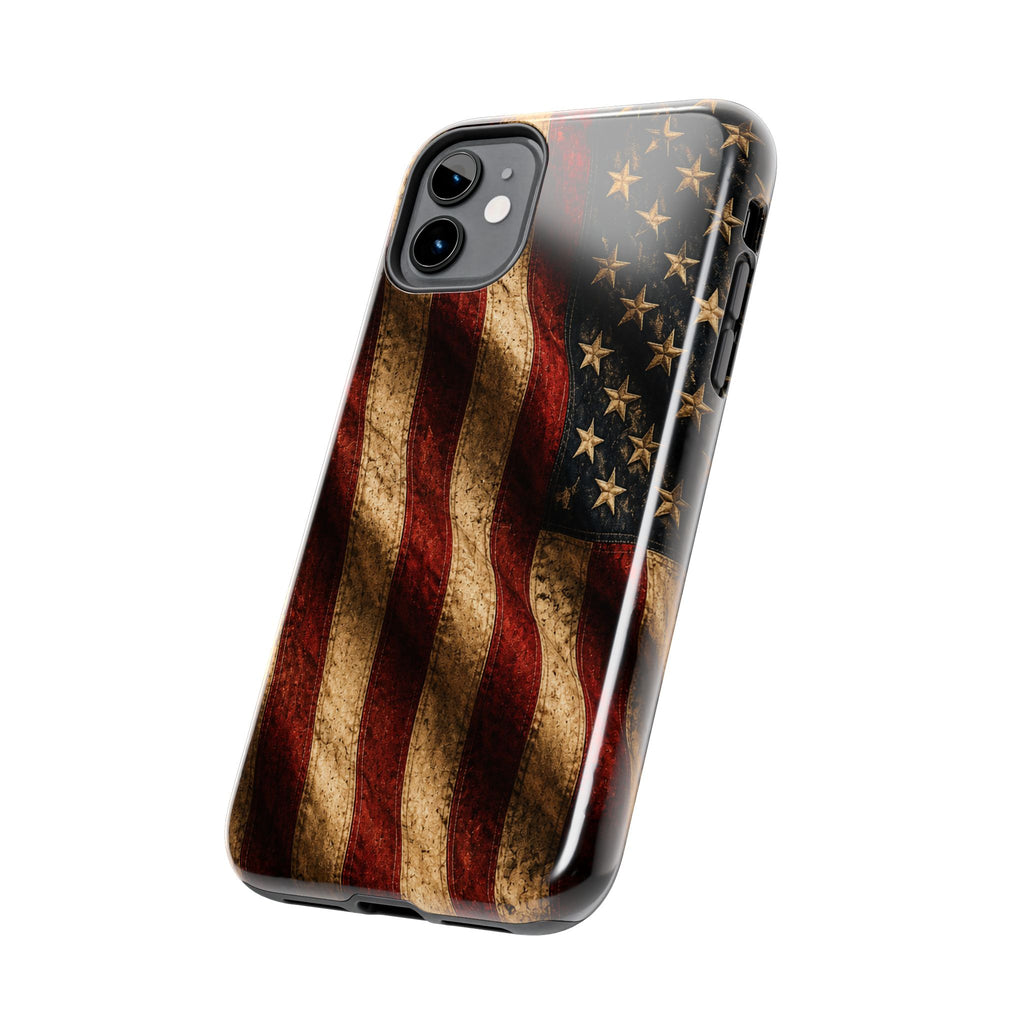 Distressed American Flag Tough Phone Case | Patriotic iPhone Cover