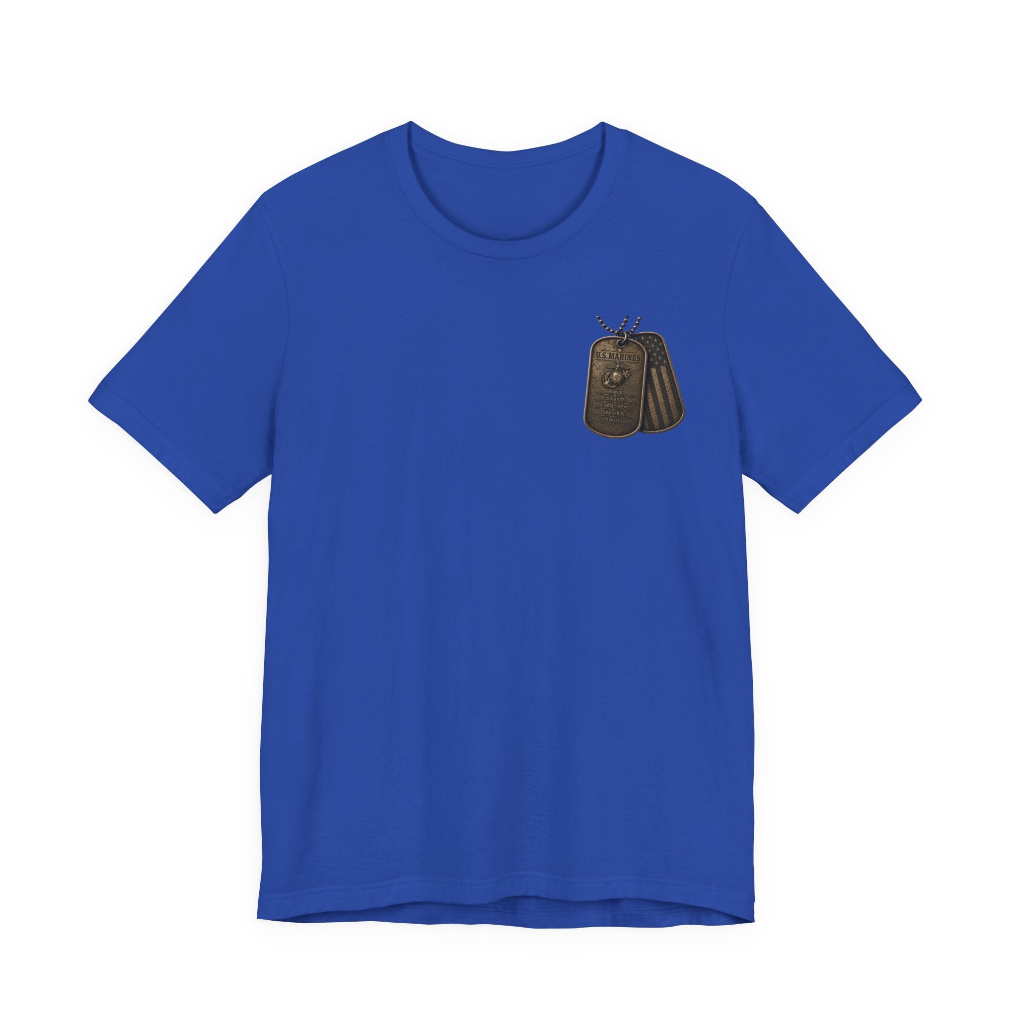 Marines Tribute Tee — Semper Fi Military Dog Tag Graphic T-Shirt