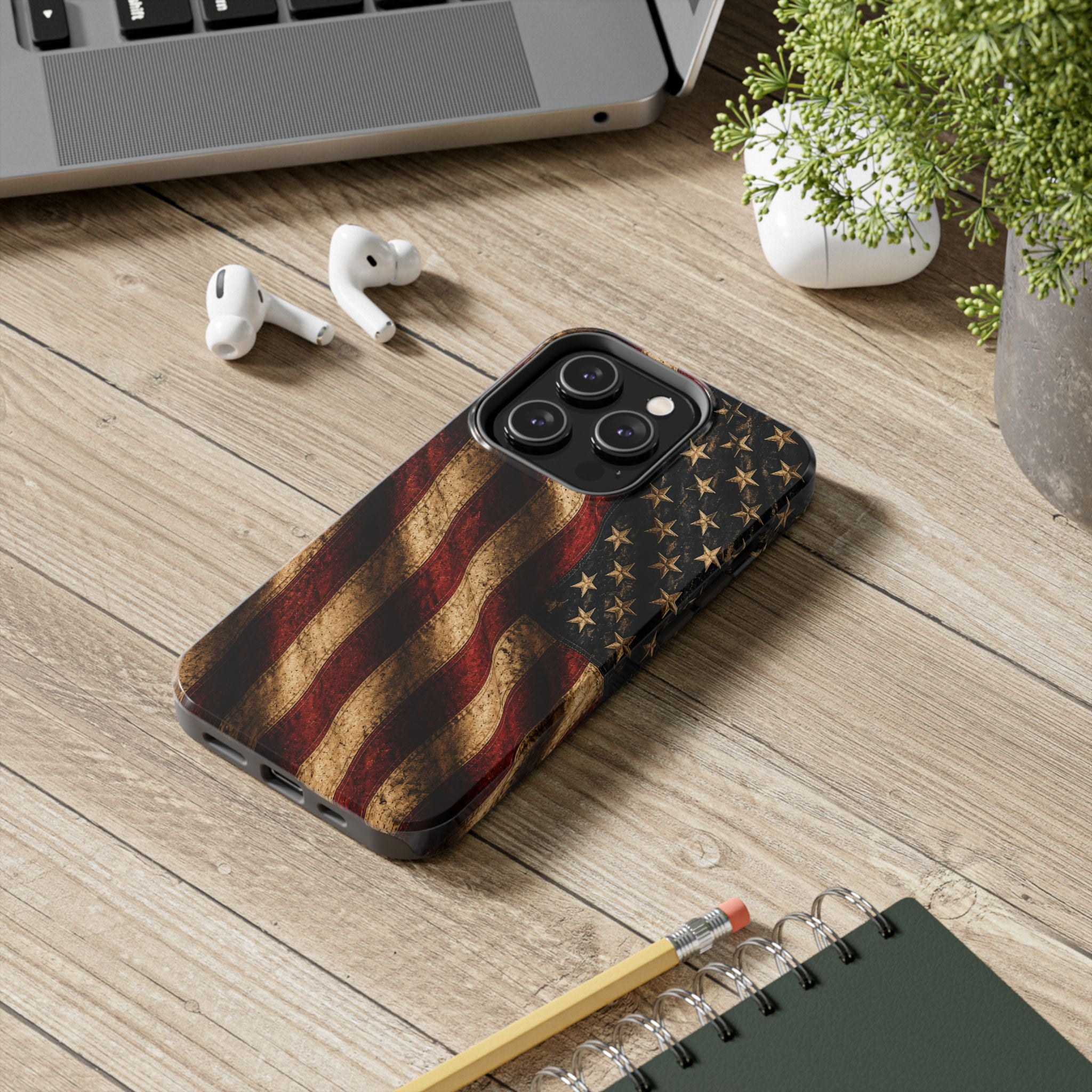 Distressed American Flag Tough Phone Case | Patriotic iPhone Cover