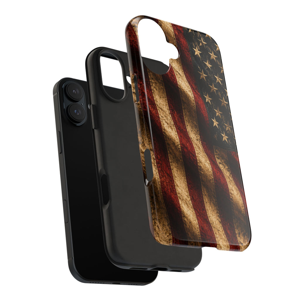 Distressed American Flag Tough Phone Case | Patriotic iPhone Cover