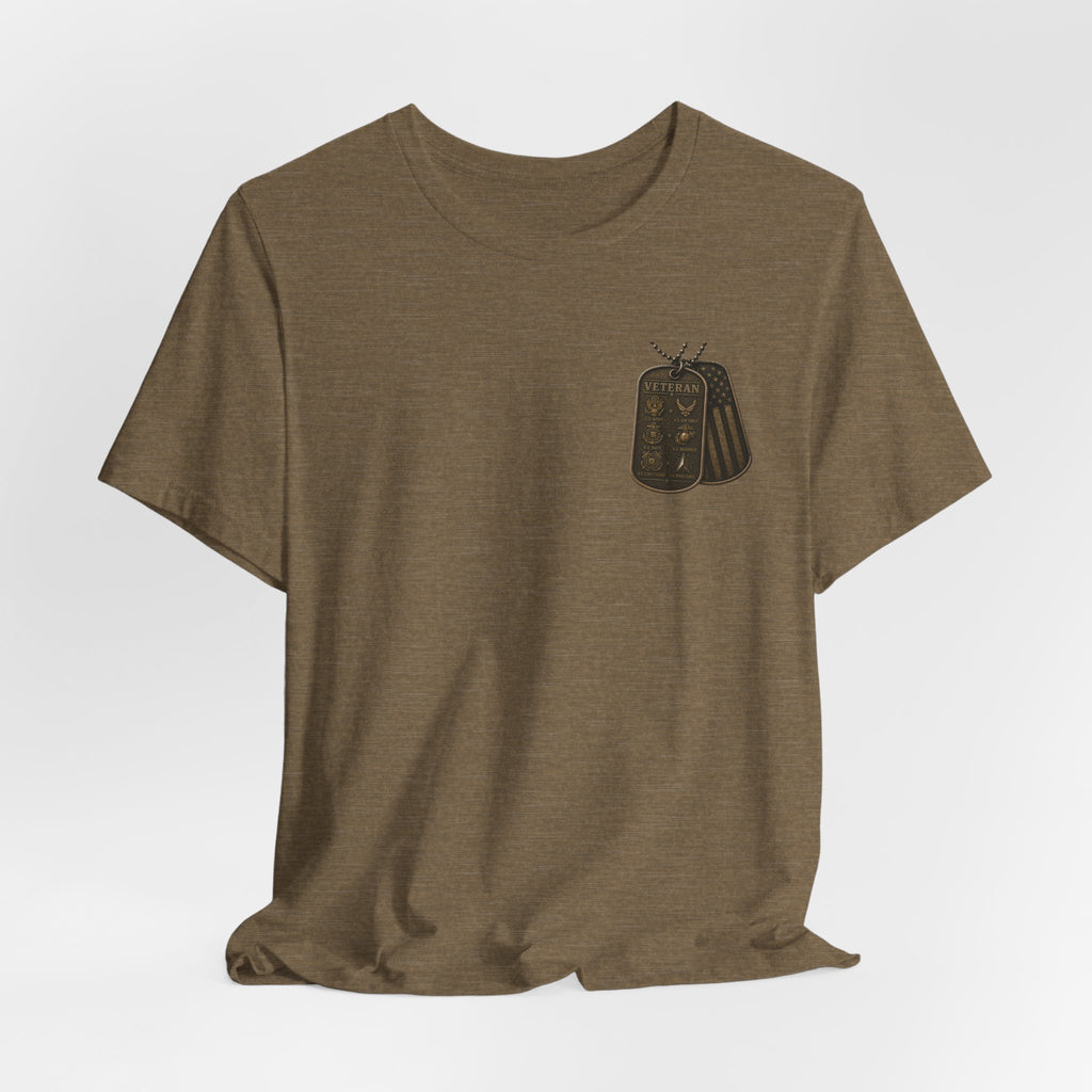 Veteran Dog Tags T-Shirt — 'I Am A Veteran' Patriotic Military Tribute Tee
