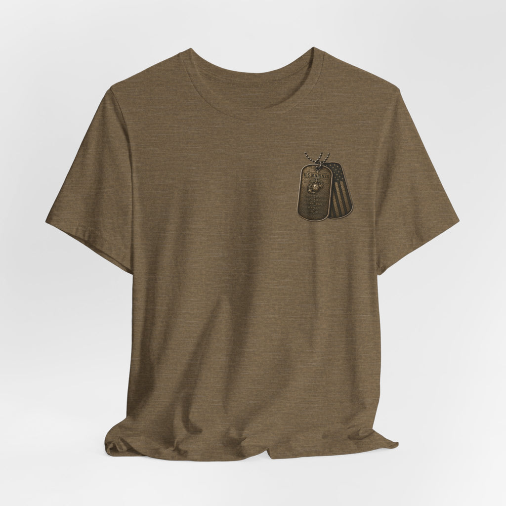 Marines Tribute Tee — Semper Fi Military Dog Tag Graphic T-Shirt