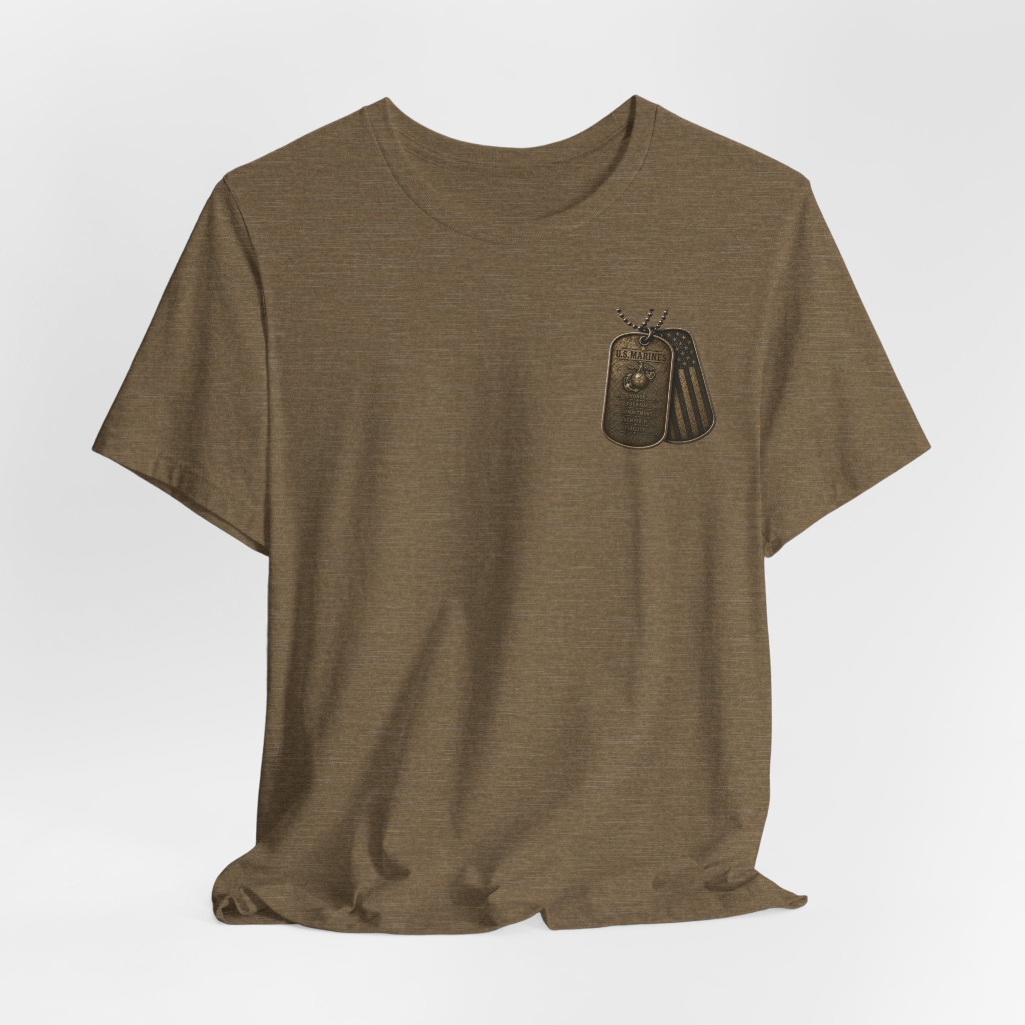 Marines Tribute Tee — Semper Fi Military Dog Tag Graphic T-Shirt