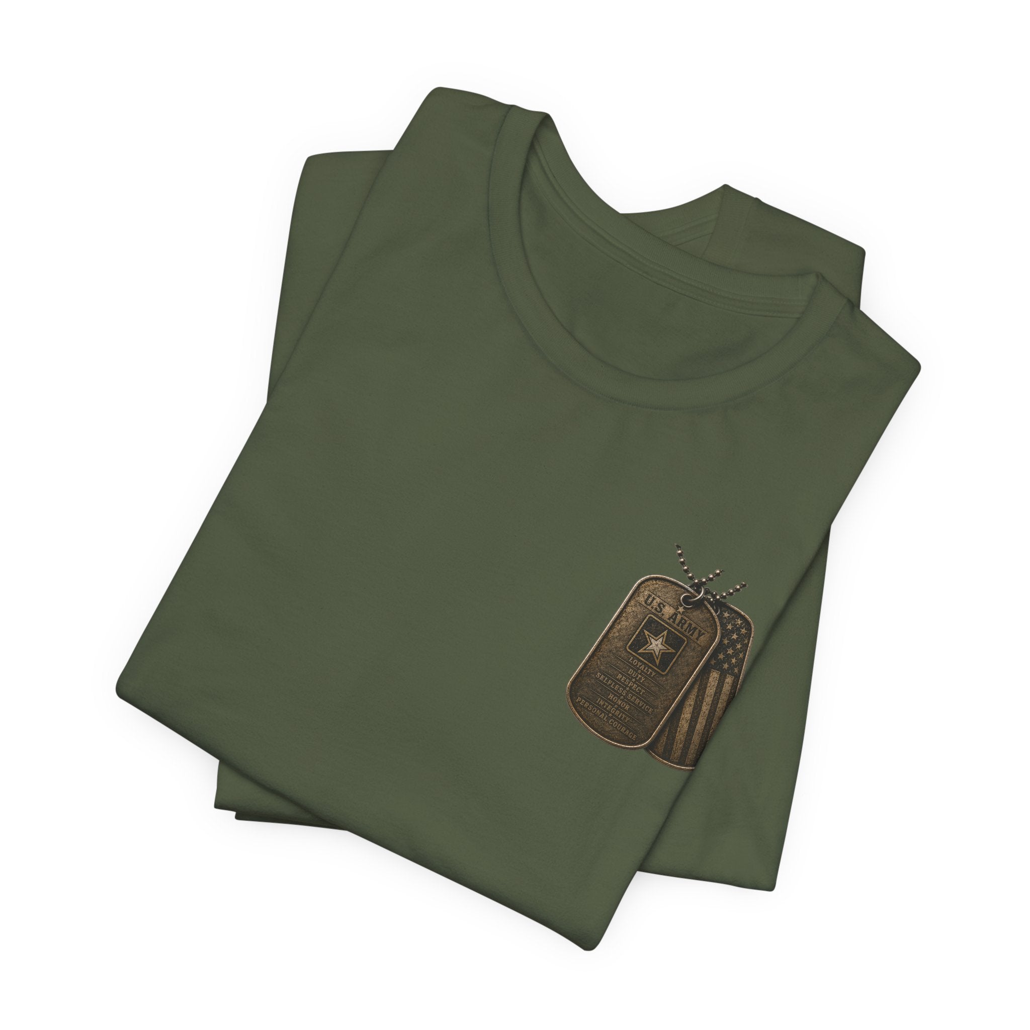 Army soldier silhouette Tee | Military dog tags design, US Army back print