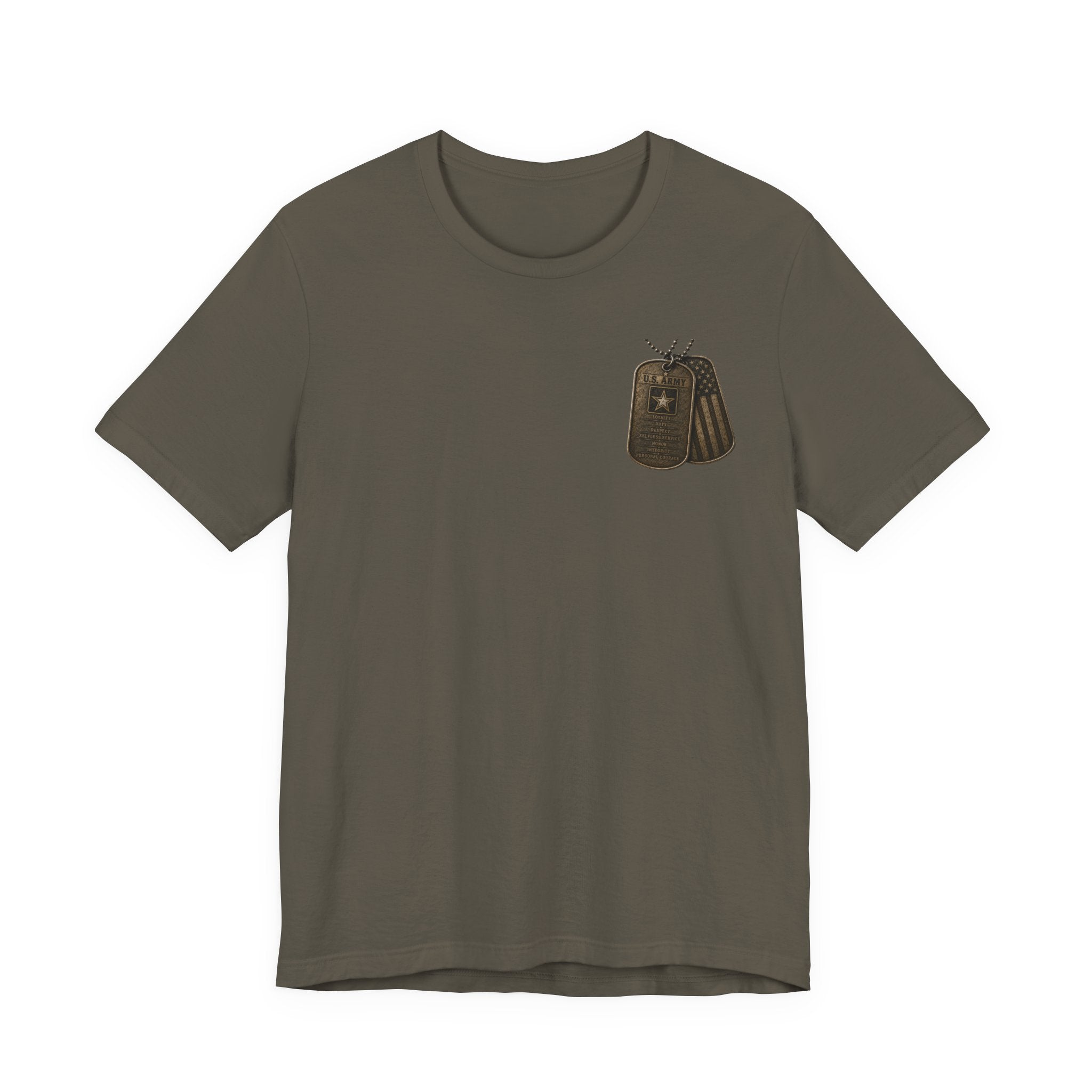 Army soldier silhouette Tee | Military dog tags design, US Army back print