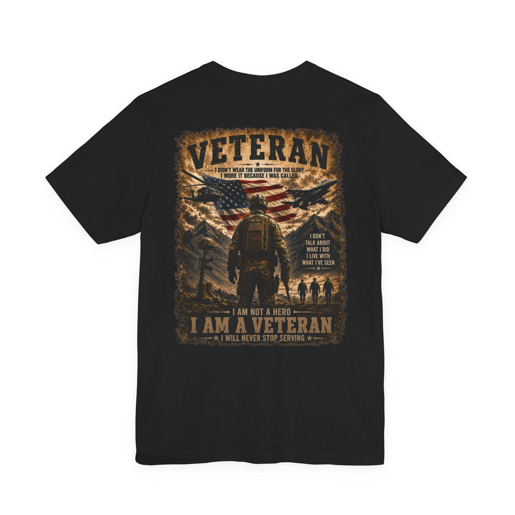 Veteran Dog Tags T-Shirt — 'I Am A Veteran' Patriotic Military Tribute Tee