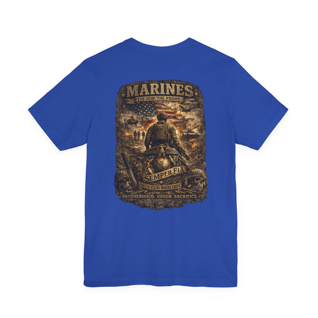 Marines Tribute Tee — Semper Fi Military Dog Tag Graphic T-Shirt
