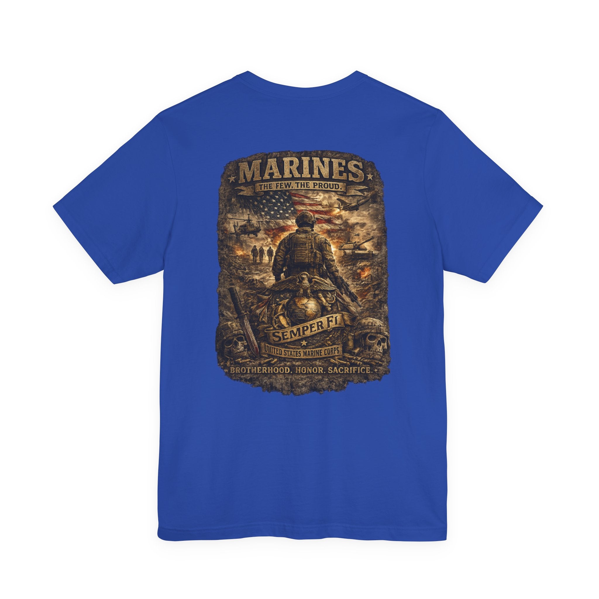 Marines Tribute Tee — Semper Fi Military Dog Tag Graphic T-Shirt