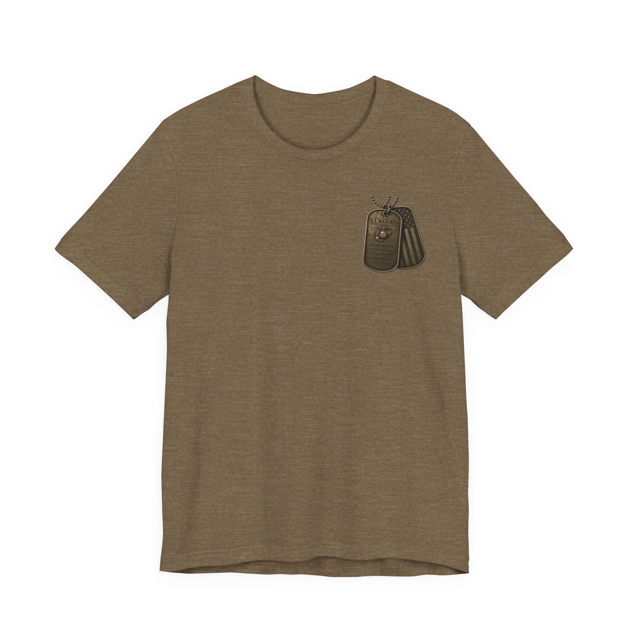 Marines Tribute Tee — Semper Fi Military Dog Tag Graphic T-Shirt