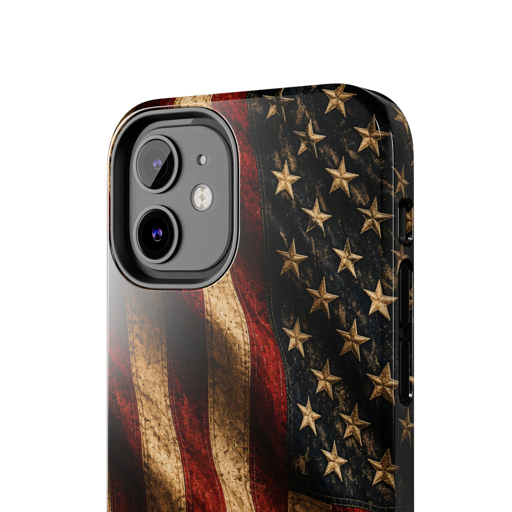 Distressed American Flag Tough Phone Case | Patriotic iPhone Cover