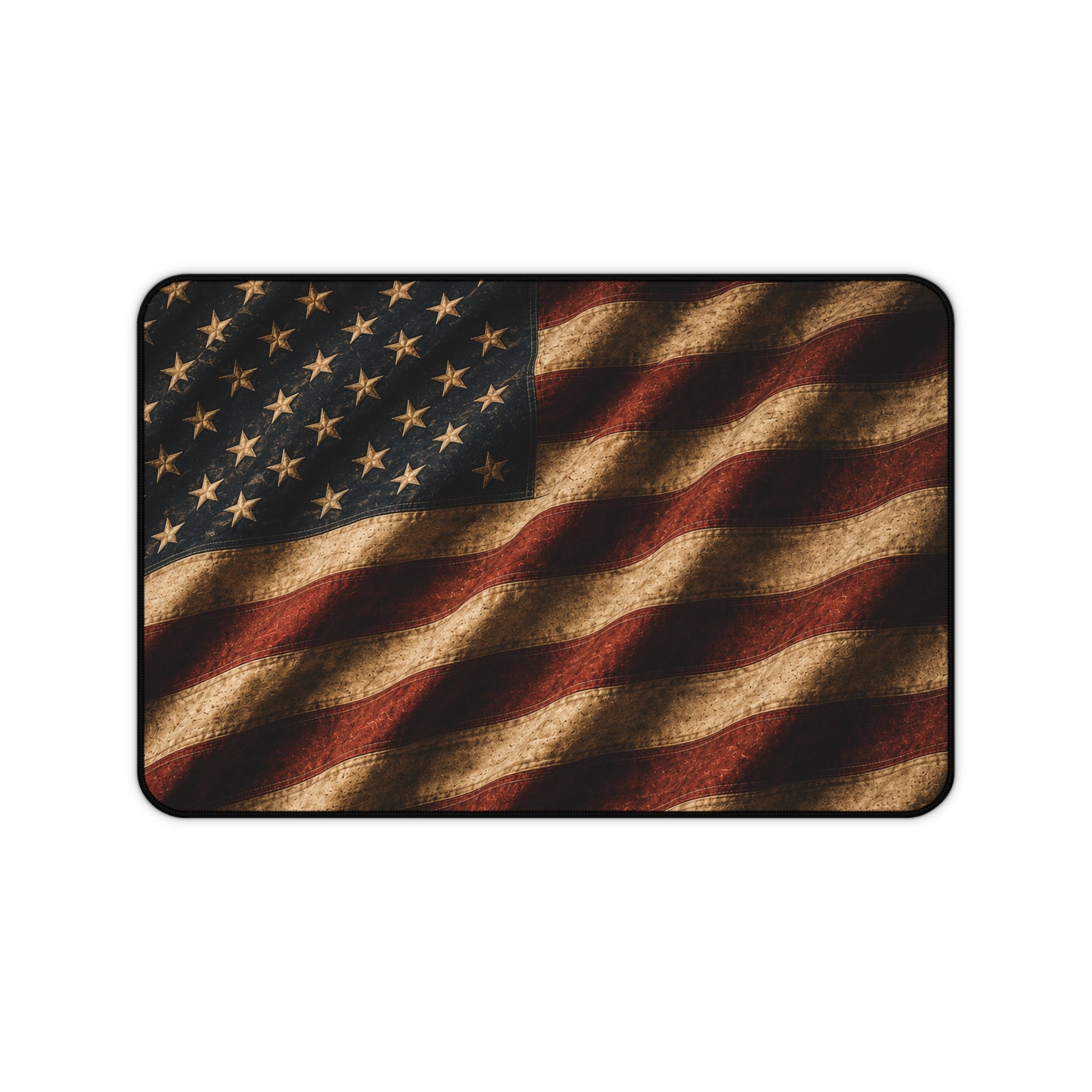 Distressed American Flag Desk Mat | Vintage USA Patriotic Mouse Pad