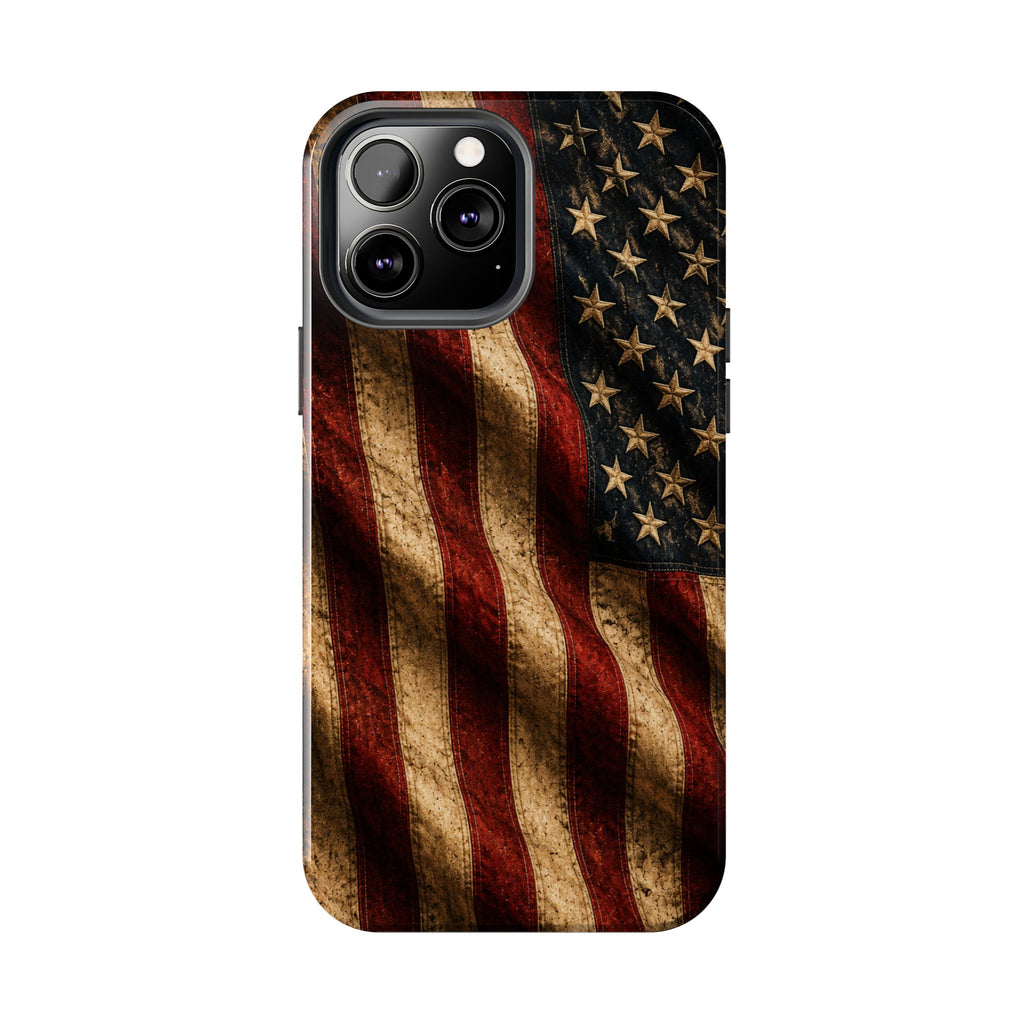 Distressed American Flag Tough Phone Case | Patriotic iPhone Cover
