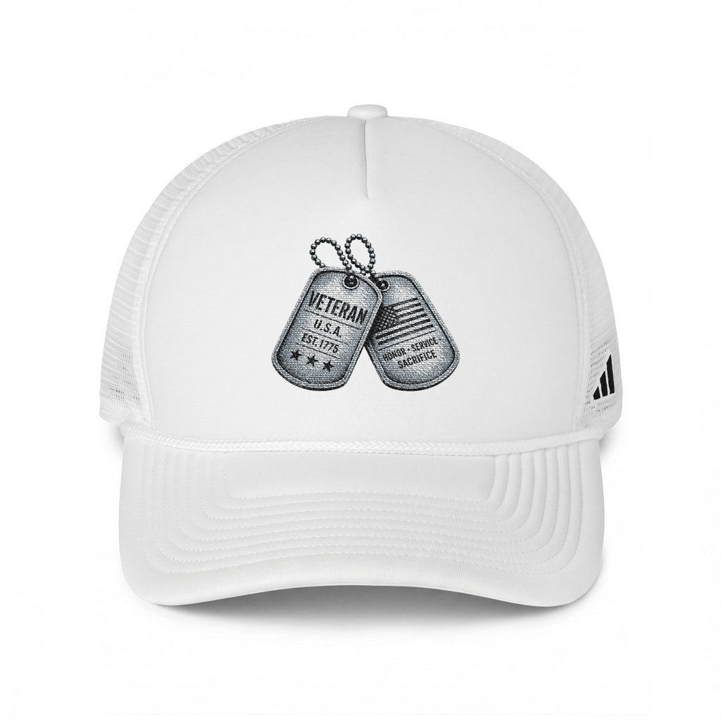 Veteran Dog Tags Trucker Hat — Military Tribute Mesh Cap