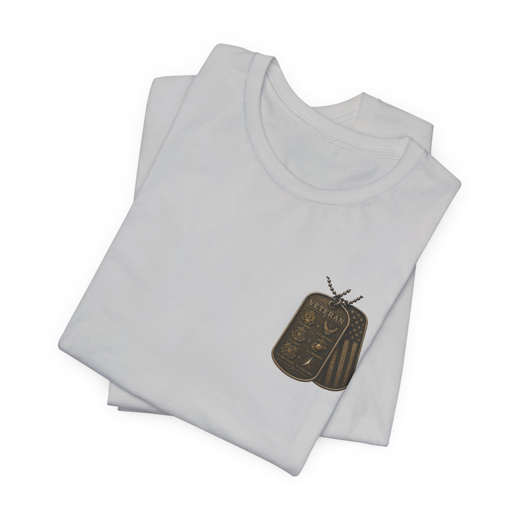 Veteran Dog Tags T-Shirt — 'I Am A Veteran' Patriotic Military Tribute Tee