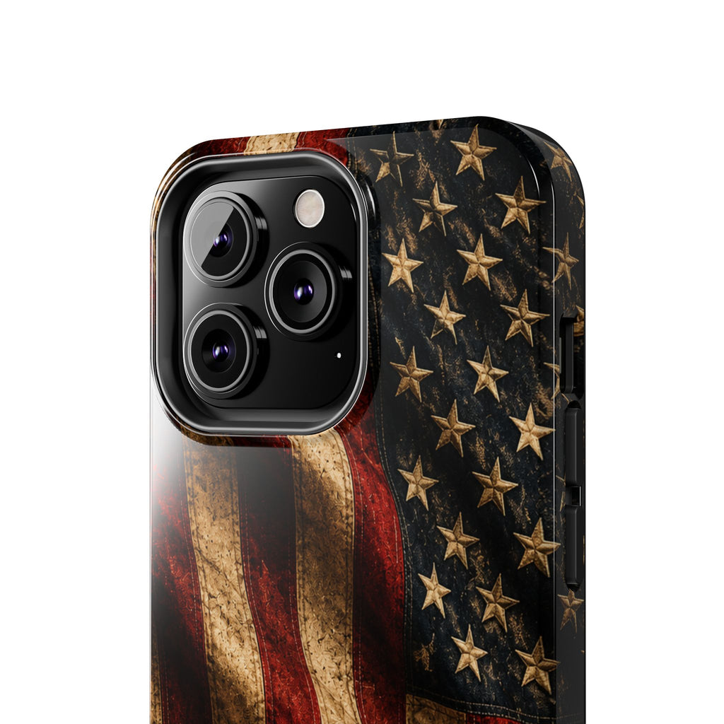 Distressed American Flag Tough Phone Case | Patriotic iPhone Cover