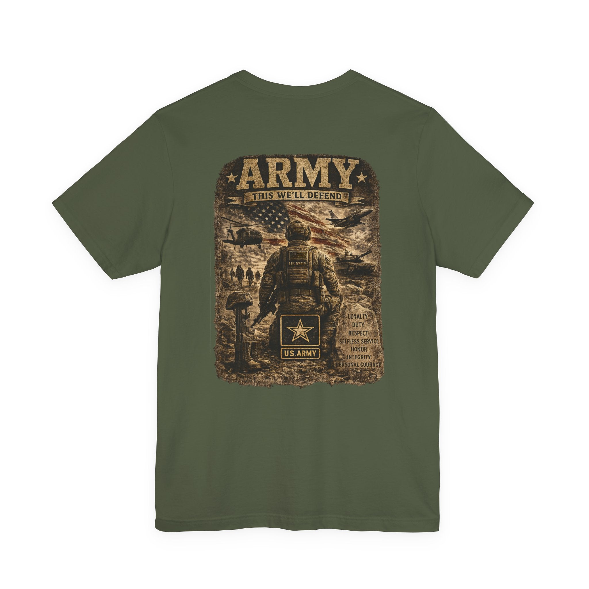 Army soldier silhouette Tee | Military dog tags design, US Army back print