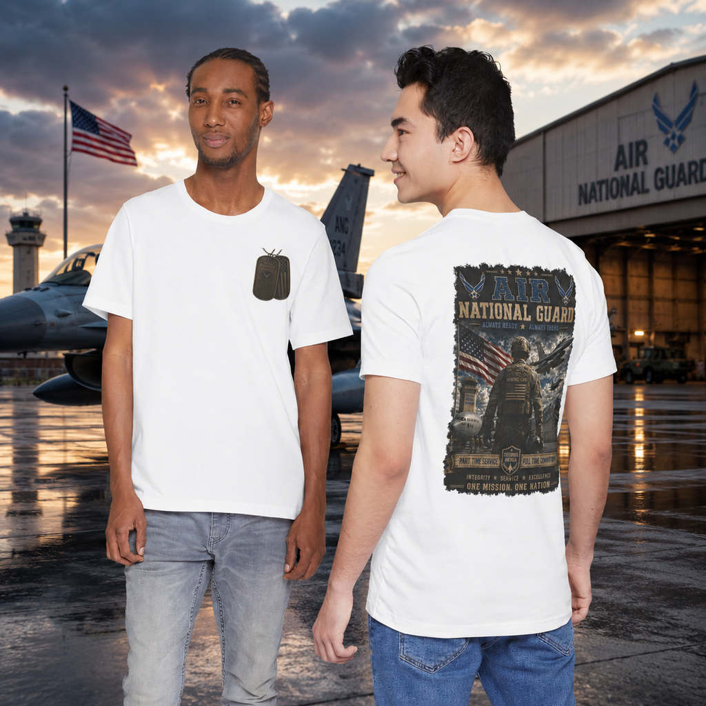 Air National Guard Graphic Tee — Military Dog Tags Veteran Tribute T-Shirt