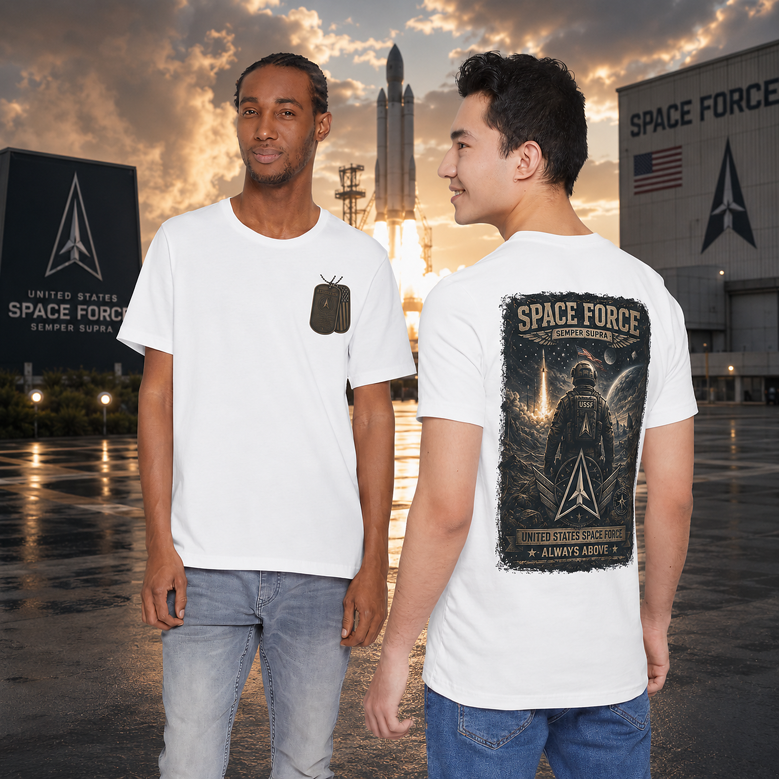 Space Force Graphic Tee — Military Dog Tags T-Shirt