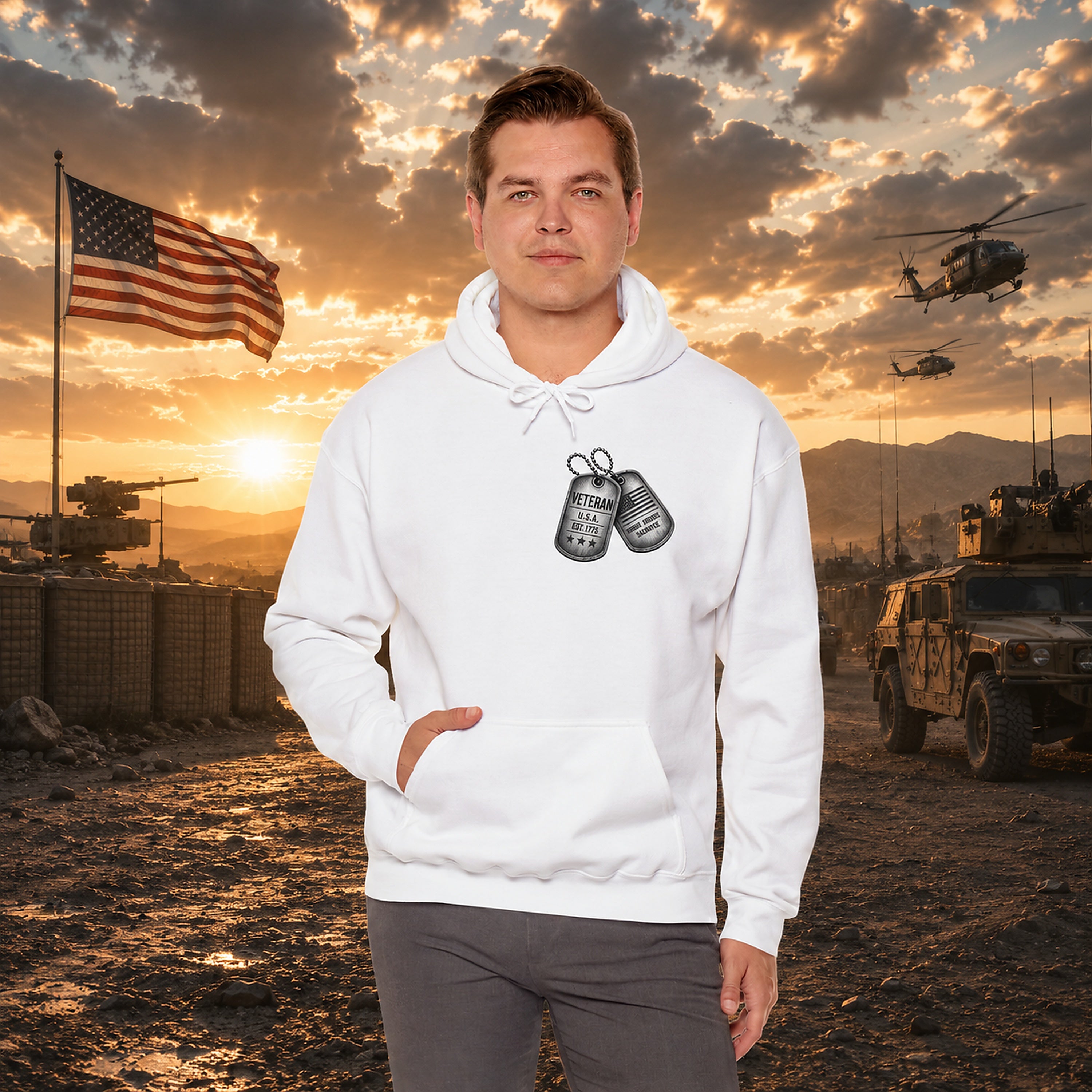 Military Dog Tags design Hoodie | Dog Tags Illustration Hoodie